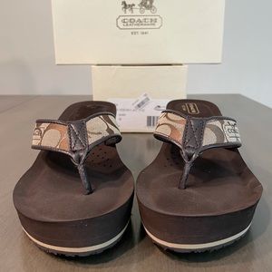Women’s Coach Wedge Sandal Brown Size 8.5